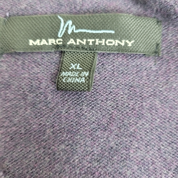 Marc Anthony Purple Cashmere Cotton V Neck Soft Cozy Mens Sweater office prep XL - Picture 8 of 9